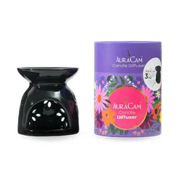 AuraCam Black Ceramic Aroma Oil Diffusers With Candle Diffuser-picture-50
