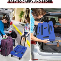 kavid Compact Folding Hand Truck for Luggage, Travel & Heavy Load Use 150kg Capacity Luggage Trolley image 5