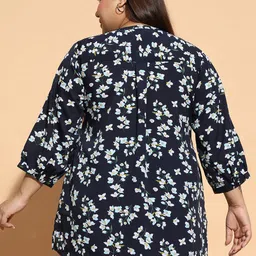 clochoice Casual Regular Sleeves Floral Print Women Blue Top image 2