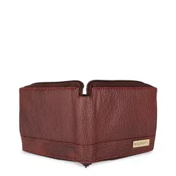 WildHorn Men Maroon Solid RFID Protected Genuine Leather Zip Around Wallet image 2