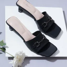 Sherrif Shoes Women Black Sandal Heels-picture-20