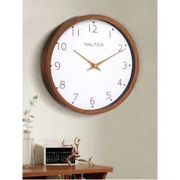 Nautica Luxury EN Finish Modern Wall Clock Finish Teak Brown-image-23
