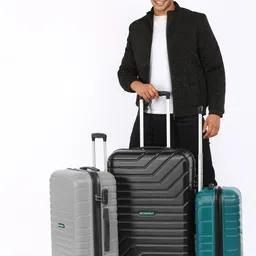 Metronaut Set of 3 Textured Hard Trolley Suitcases - Cabin, Medium & Large image 4