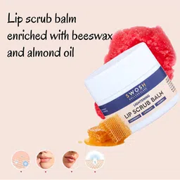 SWOSH Lip Scrub Balm For Lightening with Beeswax & Vitamin E - 20 gm image 4