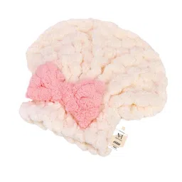 NFI Essentials Hair Towel Cap Warp Super Absorbent Wet Drying Head Turban Pookie Bow Knot for Girls image 1