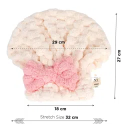 NFI Essentials Hair Towel Cap Warp Super Absorbent Wet Drying Head Turban Pookie Bow Knot for Girls image 4