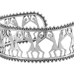 Voylla Silver-Plated Oxidised Cuff Bracelet image 5
