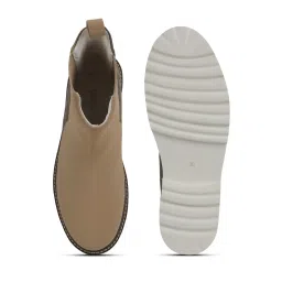 Yoho Women Printed Stylish Comfortable Lightweight Chelsea Boots Beige image 3