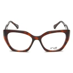 IRUS Women Full Rim Cat Eye Shiny Brown Acetate Eyeglass Frame (53)-image-36