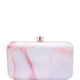 Sangria Pink Abstract Printed Box Clutch image 5