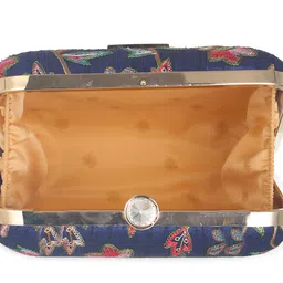 Priyaasi Blue & Pink Embroidered Box Clutch image 5