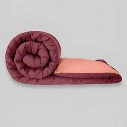 GYT Maroon & Peach-Coloured Microfiber Mild Winter Double Bed Comforter image 2