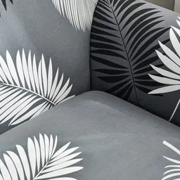 Story@home Grey & White Printed Single Seater Stretchable Sofa Cover With Arms image 3