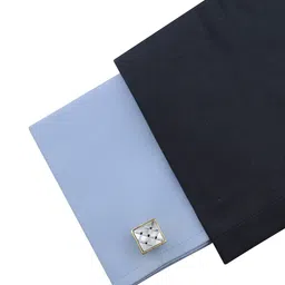Kavove Men Silver-Toned & Gold-Toned The Check & Mate Cufflink image 2