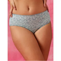 Clovia Mid Waist Printed Hipster Panty Blue-image-20