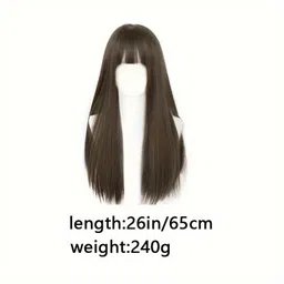 Akashkrishna Long Straight Brown Hair Wig for Women | Natural Looking Glueless Heat Resistant Hairs | Perfect for Chemo Alopecia Parties Daily Use | Lightweight & Comfortable | Includes Wig cap Comb image 3