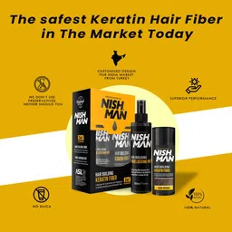 Nishman Hair Building Keratin Fiber Kit - Fiber Locking Mist 100ml & Fiber 21g- Dark Brown image 4