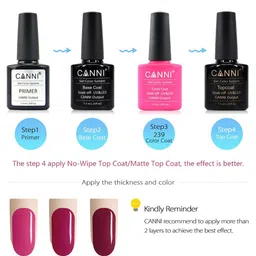 CANNI Gel Color System Coat Color Soak-Off UV & LED Nail Polish-Deep Reddish Brown 102 image 4