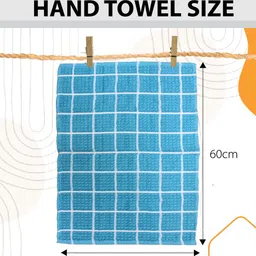 Athom Living Blue & White 6 Pieces Printed Cotton 150 GSM Soft Hand Towels image 4