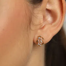 Clara 925 Sterling Silver Gold-Plated Contemporary Studs Earrings image 5