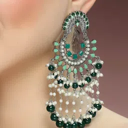 KARATCART Silver Plated Chandbalis image 5