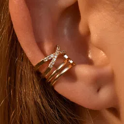 Goho Stone Studded Contemporary Ear Cuff-image-28