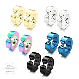 KARISHMA KREATIONS Unisex Set Of 5 Contemporary Hoop Earrings image 3