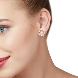 AMI Rose Gold -Plated Contemporary Studs Earrings image 2