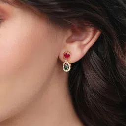 Zavya Gold Plated 925 Pure Sterling Silver Cubic Zirconia Drop Earrings image 5