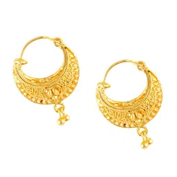 MEENAZ Set Of 2 Gold-Plated Circular Hoop Earrings image 4