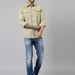 Woodland Men Slim Fit Clean Look Whiskers & Chevrons Stretchable Jeans image 3