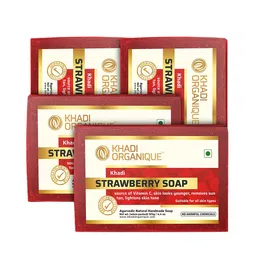 Khadi Organique Set of 4 Strawberry Handmade Soap with Essential Oils 125 g (Each)-picture-25