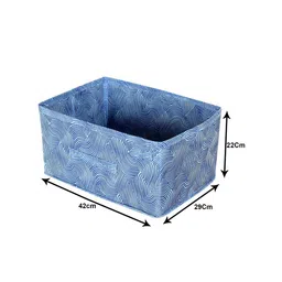 Kuber Industries Blue 3 Pieces Printed Foldable Storage Box image 3
