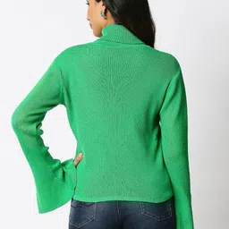 20Dresses Women Green Striped High Neck Top image 5