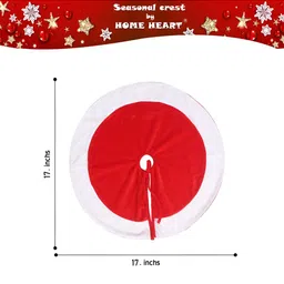 Home Heart Red & White Round Double Layered Christmas Tree Skirt Festive Decor image 4