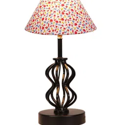 Devansh Black & White Printed Traditional Frustum Table Lamp image 2