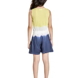 Peppermint Girls Lime Green & White Colourblocked Playsuit image 2