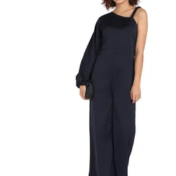 Fashfun Asymmetric Neck Puff Sleeves Basic Jumpsuit image 5