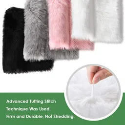 vivify luxe Super Soft Faux Fur Solid Cloth, Used For Dresses, Home Furnishing, Soft Toys Making, Jackets (90X80Cm, White) image 3