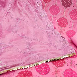 KALINI Ethnic Motifs Embroidered Beads and Stones Unstitched Dress Material image 5