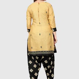 KALINI Geometic Printed Cotton Unstitched Dress Material image 4