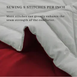 Aura Red & Grey Microfiber AC Room 150 GSM Single Bed Quilt image 4