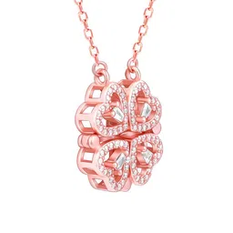 GIVA Rose Gold-Plated 925 Sterling Silver Heart Magnet Necklace image 5