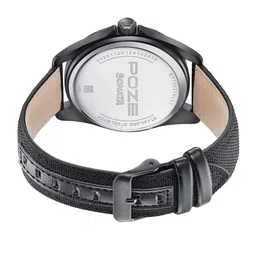 Sonata Poze Men Textured Dial & Leather Straps Analogue Watch SP70037NL01W image 5
