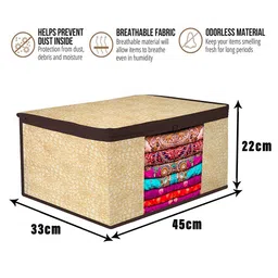 Kuber Industries Brown 12 Pieces Printed Saree Organisers image 3