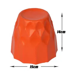 Kuber Industries Orange 6 Pieces Textured Flower Planters image 3