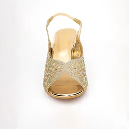 Ozuri Embellished Block Heeled Peep Toes image 2