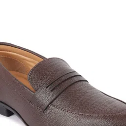 FAUSTO Men Textured Slip-On Formal Loafers image 4