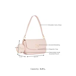 juicy couture accessories Juicy Couture Pink Solid Pu Handheld Bag with Detachable Coin Pouch and Stra image 2