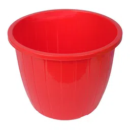 Kuber Industries Red & Yellow 4 Pieces Balcony Textured Planters image 3